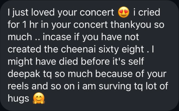 Message from a listener sharing how the voice journey felt