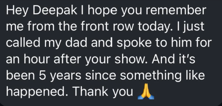 Message from a listener sharing how the voice journey felt