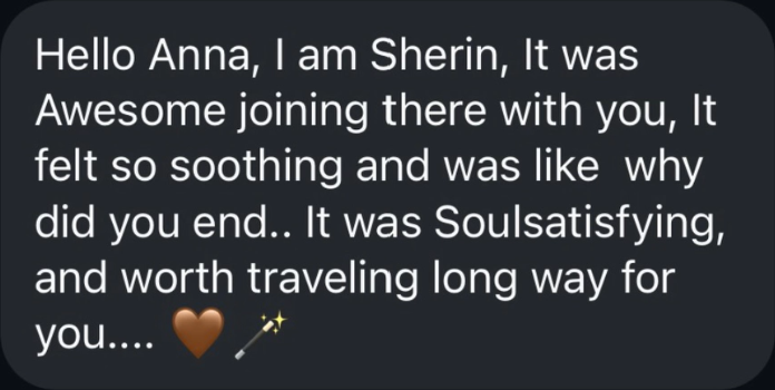 Message from a listener sharing how the voice journey felt